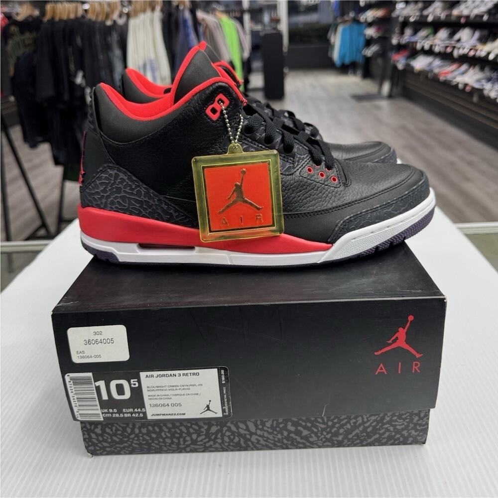 Size 10.5 - Air Jordan 3 Retro Crimson 136064-005